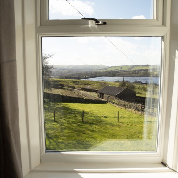 Reservoir view from holiday cottage