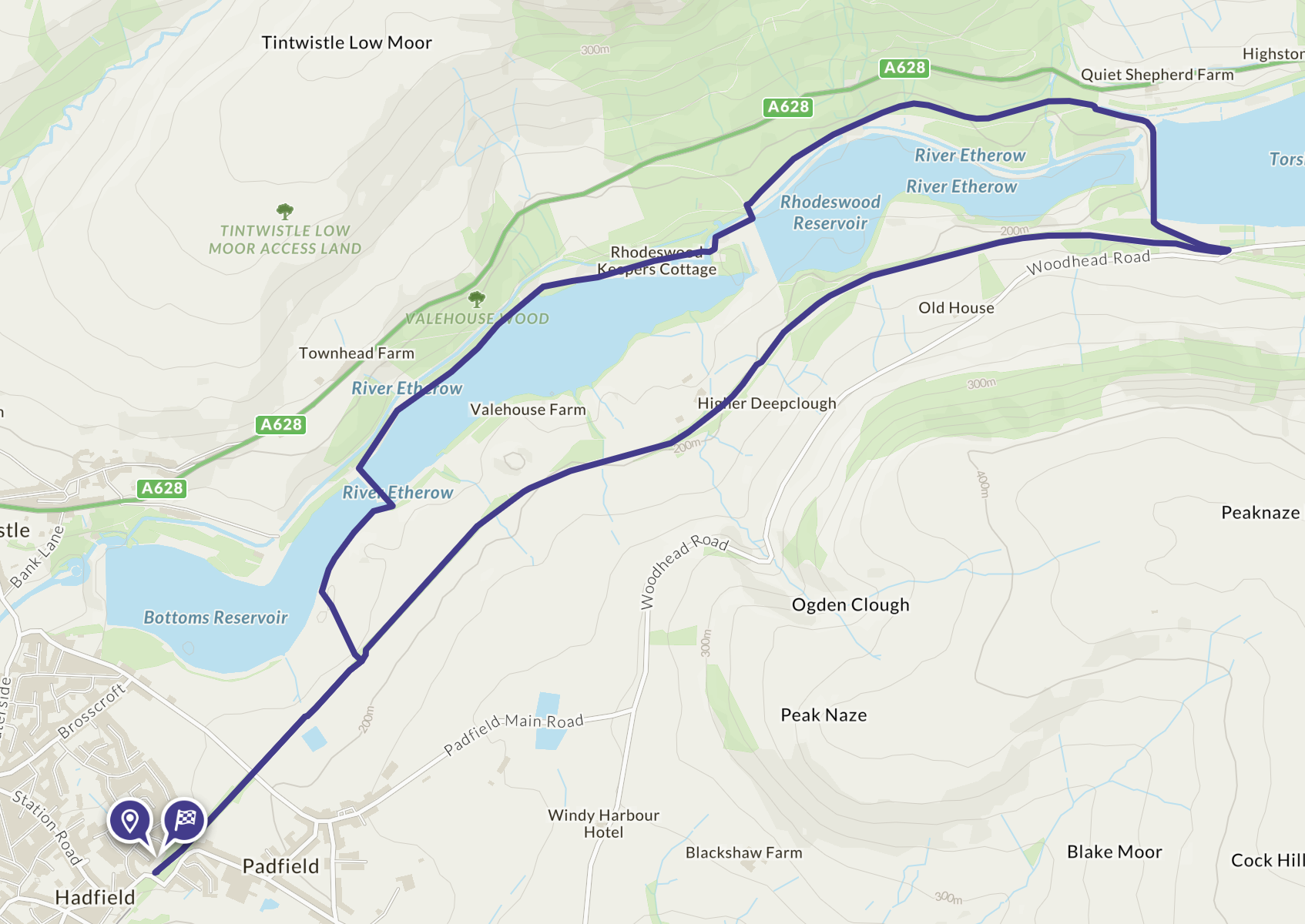 Longdendale Trail map long