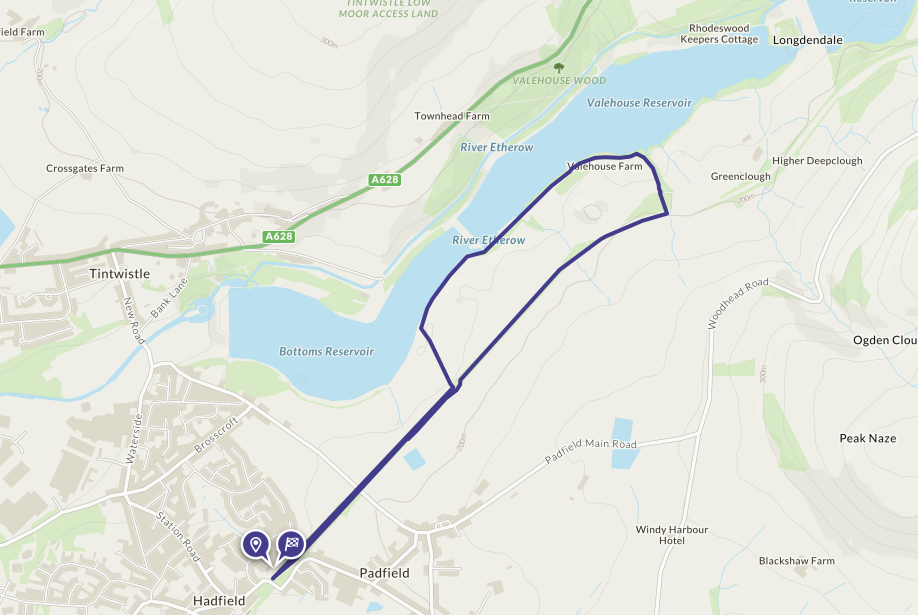 Longdendale Trail map short